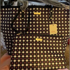 Trina Turk Black and White Geometric Tote Set